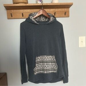 Men's Gray Patterned Hoodie Sweater